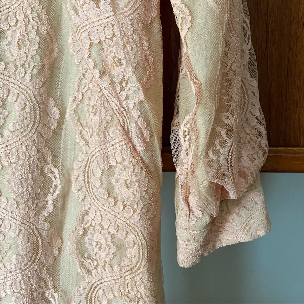 Vintage Ofelia’s pale pink lace cotton lined dress - Picture 3 of 15